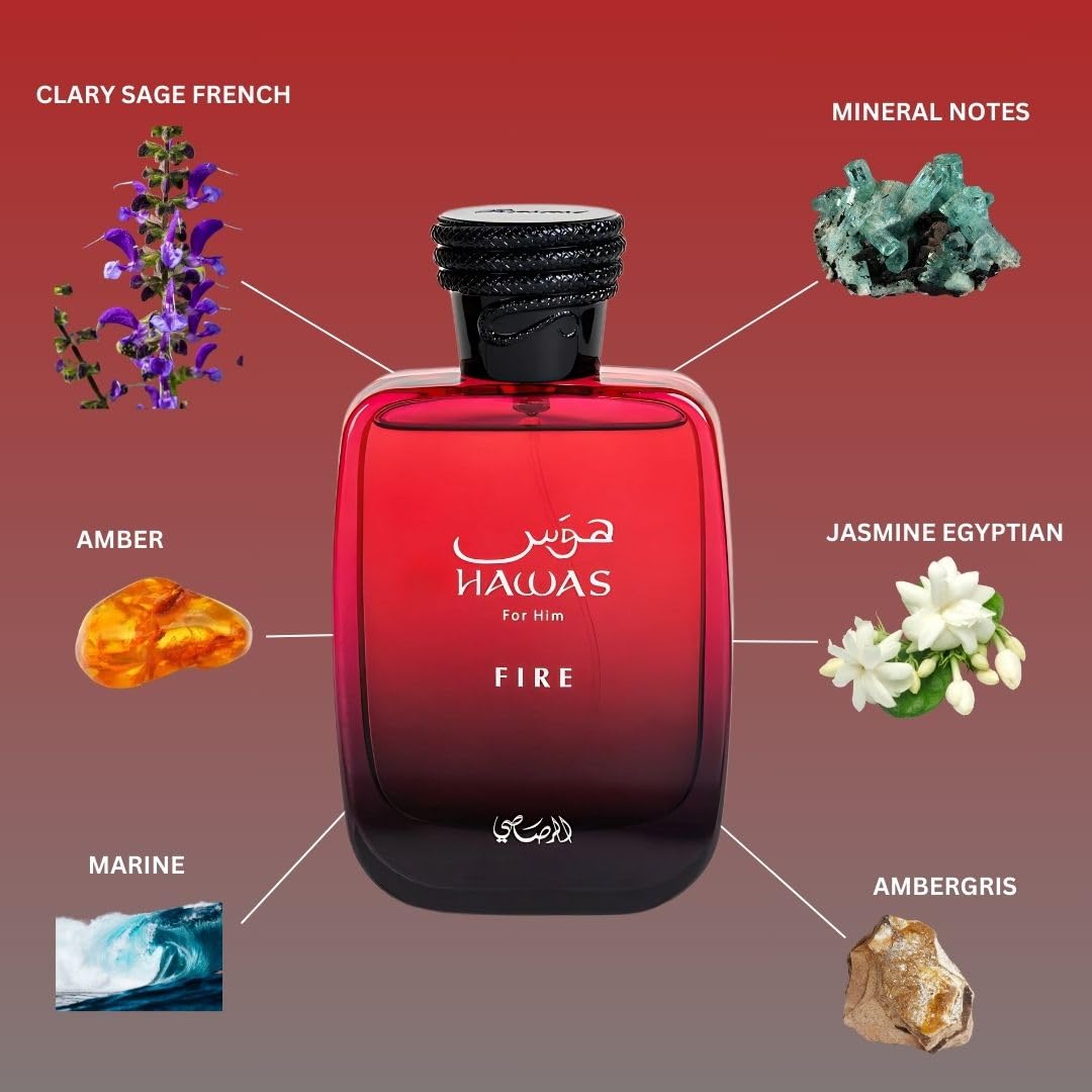 Hawas Fire for Him Eau de Parfum Spray 100ml (3.4 oz) by Rasasi