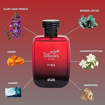 Hawas Fire for Him Eau de Parfum Spray 100ml (3.4 oz) by Rasasi