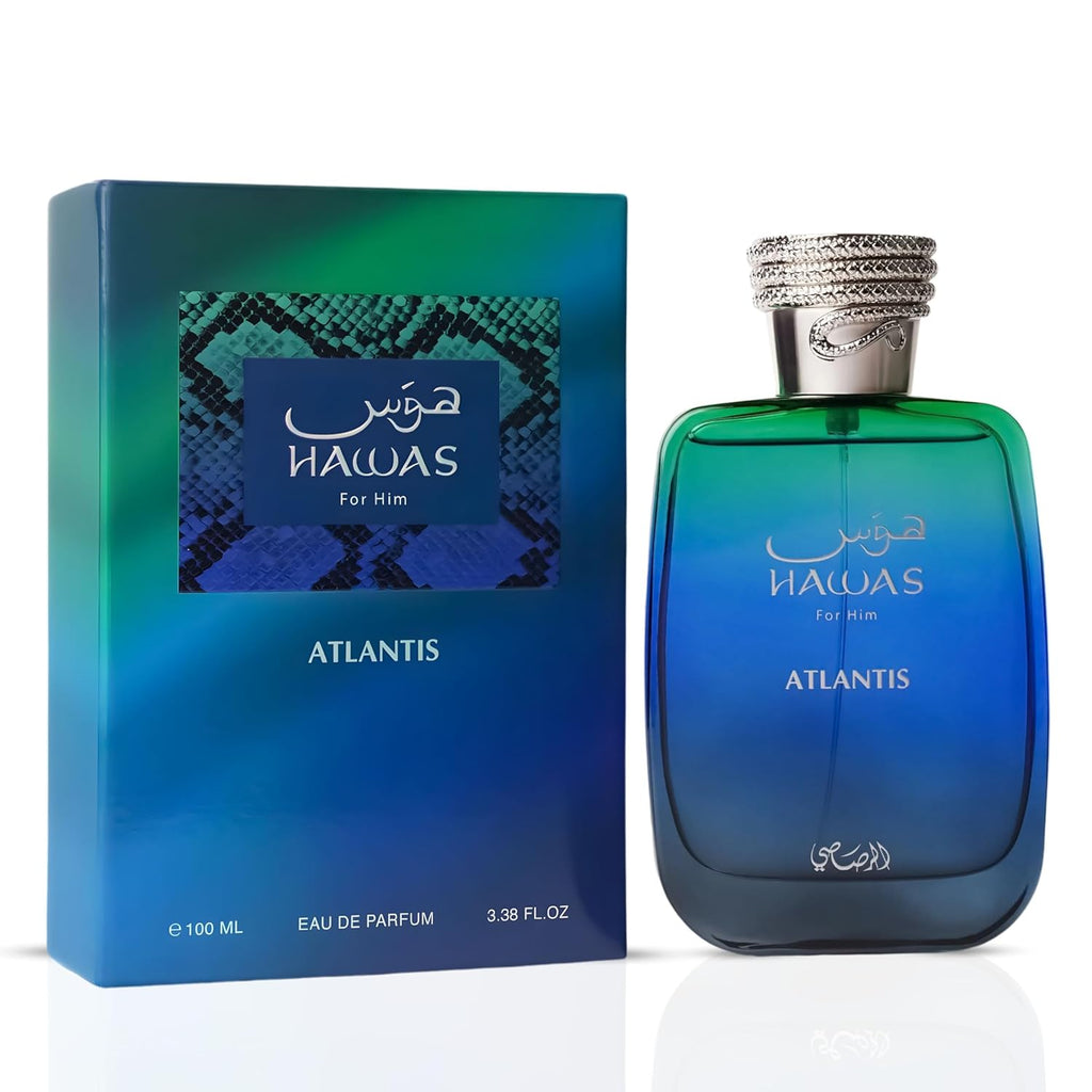 Hawas Atlantis Eau De Parfum Spray 100ml (3.4 Oz) By Rasasi