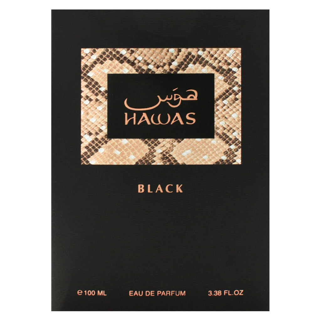 Hawas Black for Men Eau de Parfum Spray, 3.4 Oz