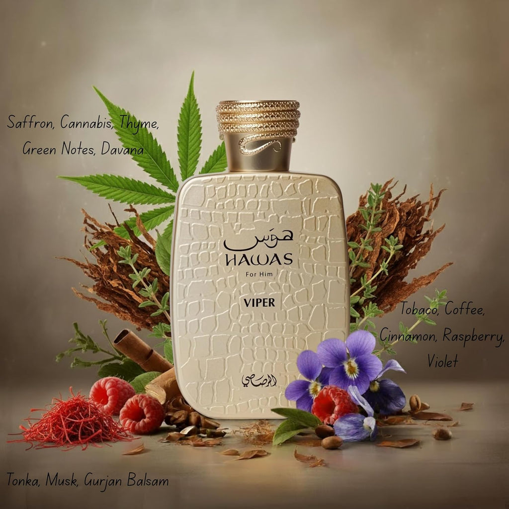 Hawas Viper Eau de Parfum Spray 100ml (3.4 oz) by Rasasi