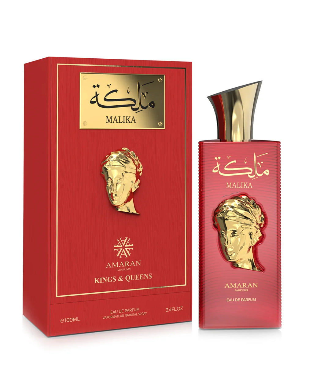 Amaran Parfum | King & Queens | Malika | Eau De Parfum | Women's Fragrance | 100 ml - 3.4 FL OZ | Amber - Vanilla & Sandalwood Notes|