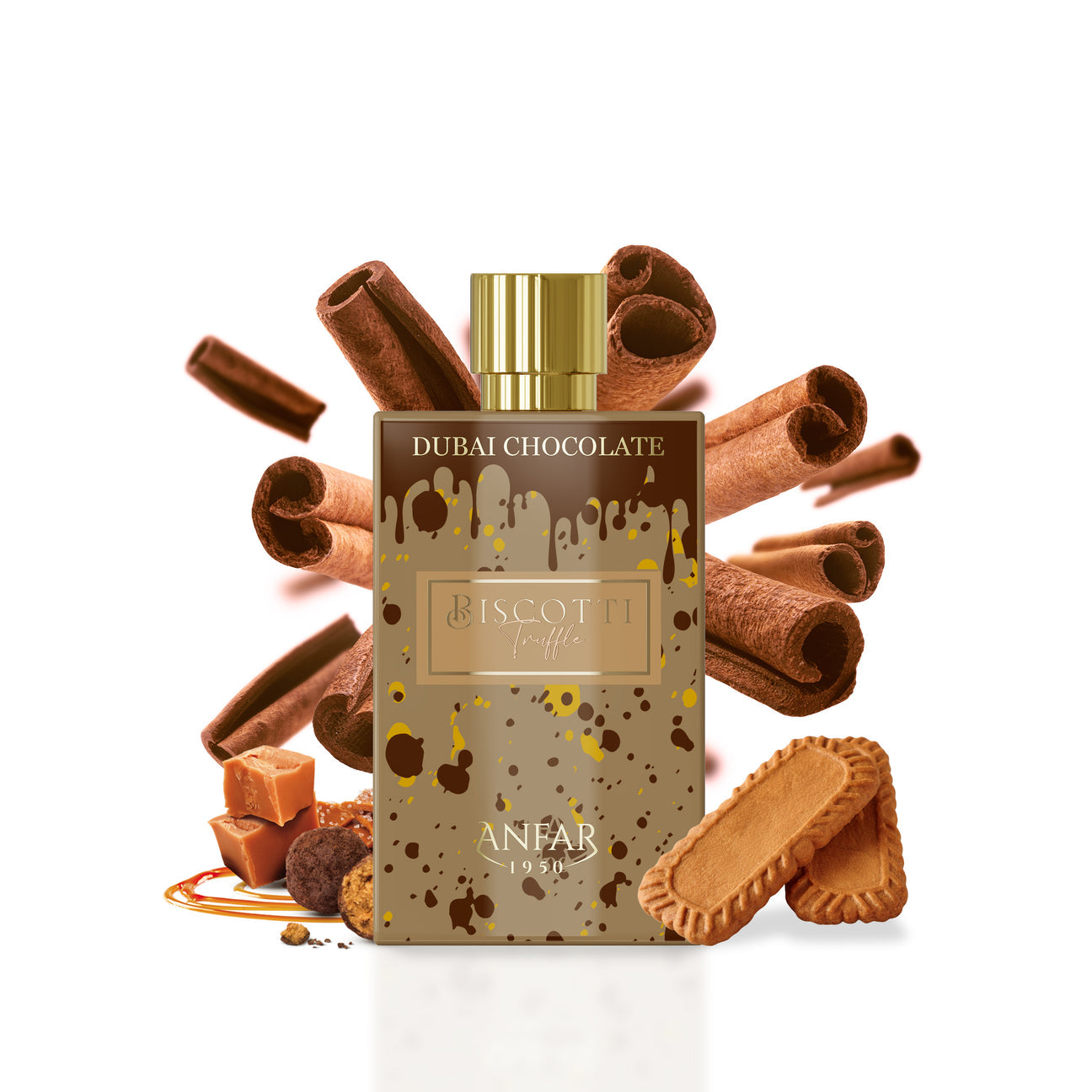 Anfar | Dubai Chocolate | Biscotti Truffle | Eau De Parfum | Unisex Fragrance | 80 ML | Cinnamon - Vanilla & Caramel Notes