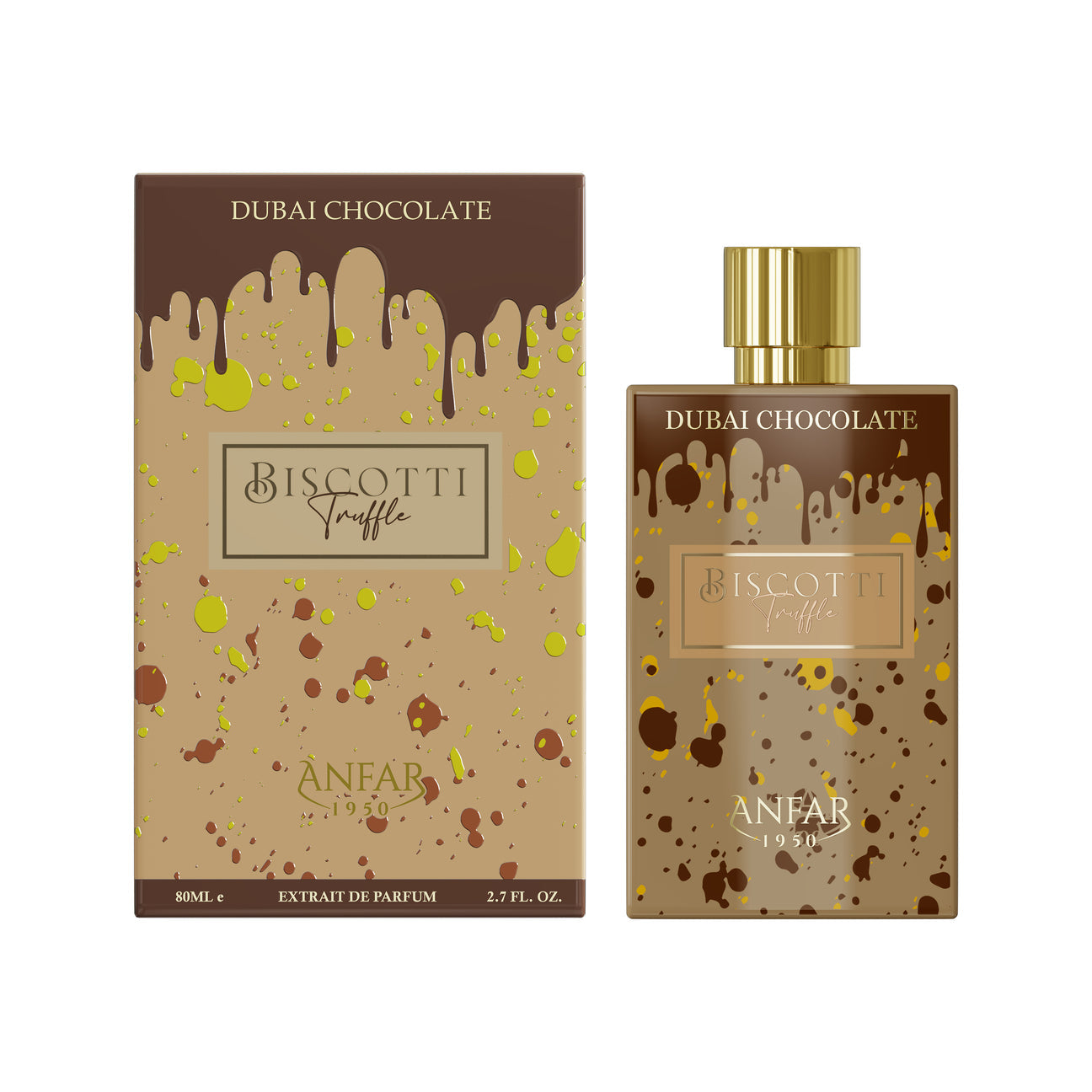 Anfar | Dubai Chocolate | Biscotti Truffle | Eau De Parfum | Unisex Fragrance | 80 ML | Cinnamon - Vanilla & Caramel Notes